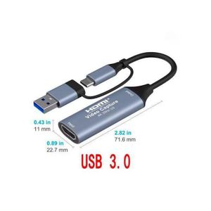 2 in1 4K 1080P HDMI to USB 3.0 Type C Video Capture Card