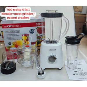 700W 4-In-1 Electric Kitchen Blender With 1.6L Large Jar, Meat Grinding Bowl, Dry Food Crusher And Portable Smoothie Cup For Home Food Preparation