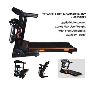 Home Gym/Commercial Electric Auto Incline Treadmill With Massage Belt Fitness Equipment With Free Dumbbells