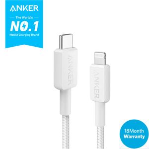 Anker 322 USB-C to Lightning Cable (3ft) Nylon Braided – White