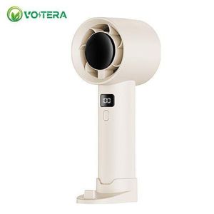 VoltEra Beige High-speed small fan portable student desktop fan outdoor USB digital display handheld small fan