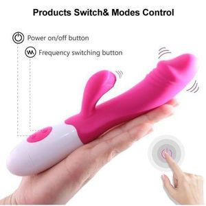 G spot Rabbit SILICON Vibrator 30 Vibration Models Double Stimulation Sex Toys Dildo for Women Masturbation RIBBED