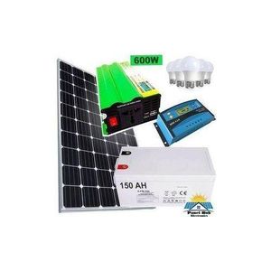 Sunnypex 200 Watts Solar Panel Special All Weather Fullkit + 150AH Battery + 600Watts Solar Inverter + 20 Ah Charge Controller+5 bulbs + dropping cable