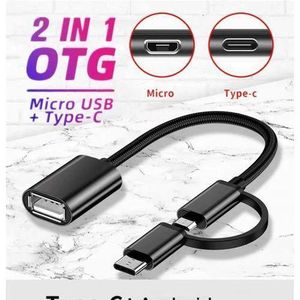 Otc USB OTG Adapter 2 In 1 Cable Type C To Micro USB OTG Adapter Converter Connector For Phones