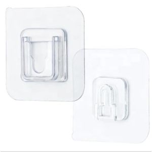 10 Pcs Transparent Strong Double-Sided Self Adhesive Wall Hooks – Wall Storage Holder for Kitchen & Bathroom Items