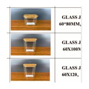 Round Spice Jar 60×100 Glass with Bamboo Lid Transparent