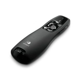 Logitech R400 Wireless Laser Presentation Remote Black Plug & Play USB Receiver Slide Controller For PowerPoint Presentations, Meetings & Lectures