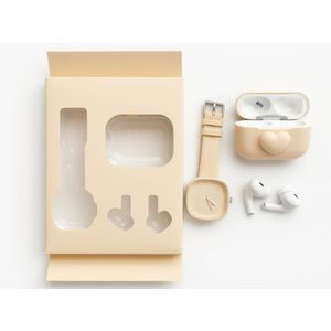 TWS Wireless Bluetooth Earpods/ Earbuds/ Airpods/ Headsets/ Earphones Heavy Bass Comfort Ear Fit, With HIFI SOUND, TOUCH CONTROL, Active Noise Cancellation (ANC) And Hey Siri Comes with a WRIST WATCH and SILICONE COVER  for Magsafe Case