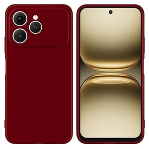 Soft Flexible Silicone Case for TECNO Spark 40, Shockproof Anti-Scratch Slim TPU Protective Back Cover (Maroon)