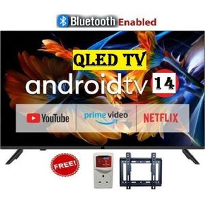 Gld G4300 43" inch H QLED TV DIGITAL Smart Android TV Bluetooth Connectivity Television, Inbuilt Decoder Netflix Youtube VGA HDMI USB Wide Color Enhancer + FREE TV GUARD+BRACKET