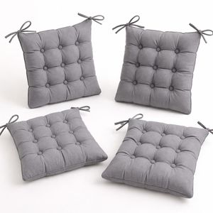 4pcs tufted Grey chair pads(cushions)
