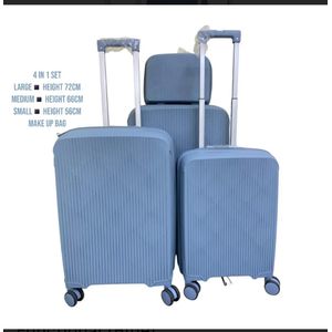 Discover the 4-in-1 Unbreakable Rubber Suitcase Set (Size 30) in Blue– Durable, Lightweight, and Stylish Luggage for Travel, Business Trips, and Weekend Getaways