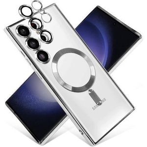 Phone Case For Magnetic Clear Case For Samsung Galaxy S24 Ultra 5G With Camera Lens Protector