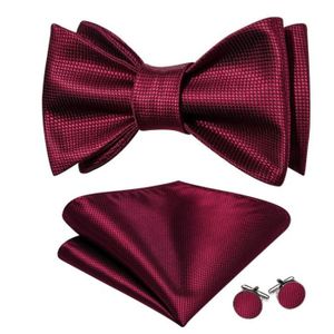 Men’s Bow Tie, Cufflinks & Pocket Square Set – Formal Accessories for Men- Maroon