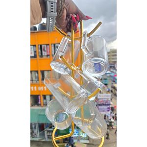 Neat 370ml clear coffee mug set 