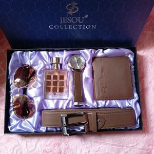 Jesou Collections 5-in-1 Men’s Gift Set for Valentine’s Day or Birthday – Belt, Wallet, Watch, Perfume & Sunglasses