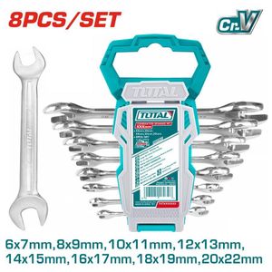 TOTAL THT102386 8pcs double open end spanner set Size:6-22mm