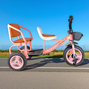 Tricycle Kids Trike Age 1–4 Years  Toddler 3-Wheel Ride-On with a backseat and a basket