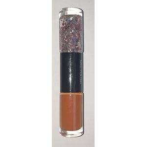 Two Tone Nail Glitter Quick Dry With Double Easy Nail & Polish Off Head 16ml Polish Color Double Peel Gel Nail Polish Shimmer - Brown & Glitter 