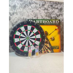 Dartboard Set – 18" Pressed Paper with Two Games & Darts