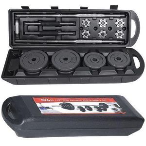 High Quality Iron Cast 50kg Dumbbells Weight Set in a case 