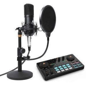 Karaoke Equipment Sound Card Mixer Set Voice Changer With Condenser Microphone Interface Audio Studio External Sound Card