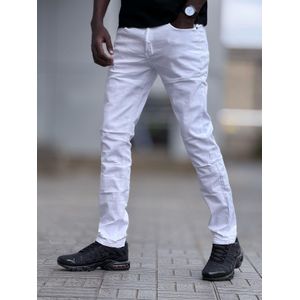 Slim Fit white plain men denims jeans