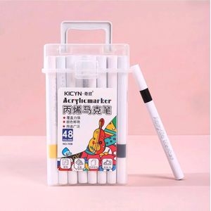 Acrylic Paint Markers with Brush Tips, Quick-Drying Waterproof Ink for Rock, Plastic, Wood, Canvas, Glass, Ceramic, Metal Art Crafts Projects 