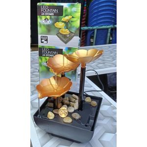 LED Desktop Water Fountain with Stones Indoor Tabletop Waterfall Home Decor