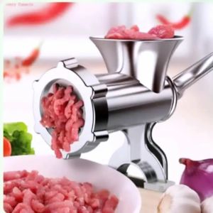 Manual Meat Mincer And Grinder Stainless Steel. Size: 12 inches.