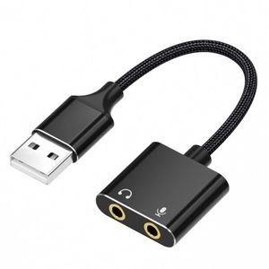 USB to 3.5mm Audio Adapter External Stereo Sound Card For PC Laptop