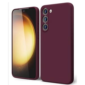 Soft Silicone Back Cover for Samsung Galaxy S23+ - Maroon, anti-fingerprint, anti-scratch, durable silicone case