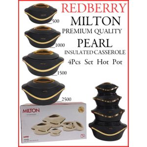 Redberry  Milton Pearl 4 Pcs Insulated Hotpots – 2500ml, 1500ml, 1000ml & 500ml