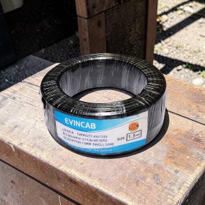 Evin 1.5mm Black Single Core Solid High Temperature Resistant Durable Electrical Wiring Cable 