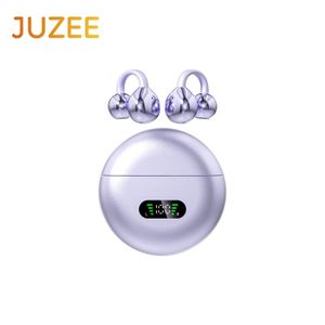 JUZEE JUZEE Open Ear Clip On Earbuds Wireless Bluetooth Headphones with C-Bridge Over Ear Pressure-Free Comfort Earphones - Purple