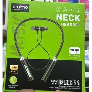 Oraimo Original Wireless Neckband Bluetooth Headset ,Sports Earphones With Deep Bass, IPX5 Waterproof, 8H Playtime & Magnetic Earbuds