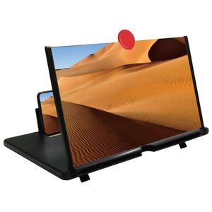 12" 3D HD Screen Magnifier Amplifier Projector Screen for Movies, Videos,and Gaming. Foldable Mobile Phone Holder with Screen Magnifier,Supports All Smartphones(Black)
