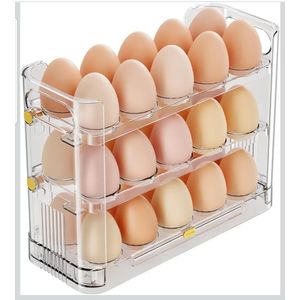 30-Egg Capacity Clear Acrylic Egg Holder Organizer