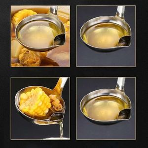 Stainless Steel Ladle Fat Separator Ladle Fat Separator Skimmer Spoon Hot Pot Oil Filter Spoon Stainless Steel Cooking Ladle with Long Handle,Kitchen Ladle, Sauce Spoon