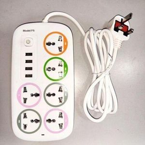 Extension Cables 6 Way With 3 USB Ports Multiplug Power Extension Socket Power Cables.