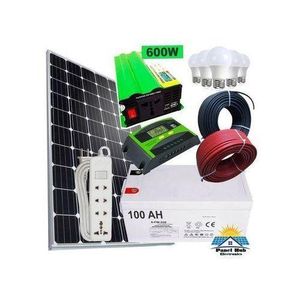 Solarmax ALL WEATHER MONOCRYSTALLINE 150 WATTS SOLAR PANEL FULLKIT+100 SOLAR BATTERY+600W SOLAR POWER INVERTER +10AH SOLAR CHARGE CONTROLLER+5 DC BULB +EXTENSION + 10M CABLE