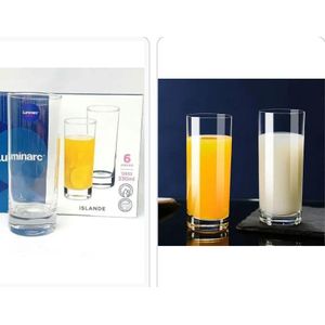 Luminarc  Islande Glass Tumblers Set of 6 - Clear Drinking Glasses