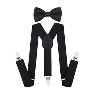 Men Adjustable Suspenders & Bow Tie Set-Black