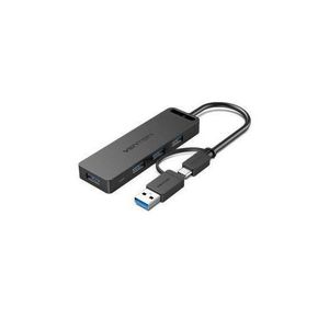 4-Port USB 3.0 Hub - USB-C, 5Gbps Data Transfer, ABS