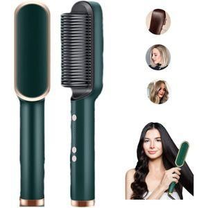 Electric Hair Straightener Brush Iron Hot Comb