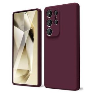 Soft Silicone Back Cover for Samsung Galaxy S25 Ultra - Maroon, anti-fingerprint, anti-scratch, durable silicone case