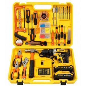 Dewalt  36V Cordless Drill Tool Set – Rechargeable Electric Drill Kit With 2 Batteries & Hand Tools
