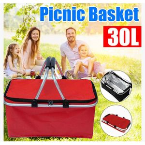 Insulated Foldable 30L Picnic Basket / Outdoor Foldable Collapsible Lunch Bag Picnic Bag