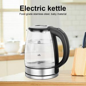 Nunix 2L Electric Kettle Glass Fast Boil 1800W 360° Blue LED Illuminated Portable Jug