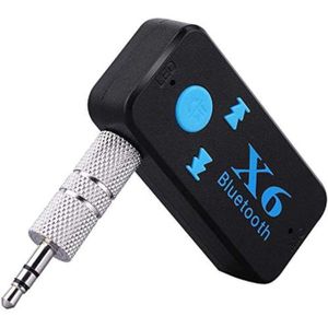 Auto Car Bluetooth V5.0 X6 Adapter Receiver Audio Stereo Hands-Free Aux Kit Support TF Card A2DP